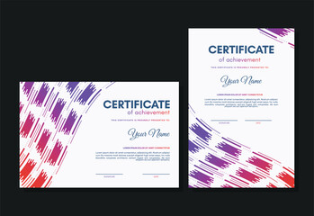 Colorful certificate of achievement template with abstract