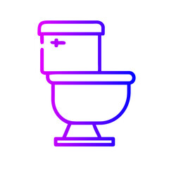 Bathroom Toilet Seat Icon: Flat Symbol for Apps and Websites