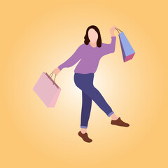 woman with shopping bags