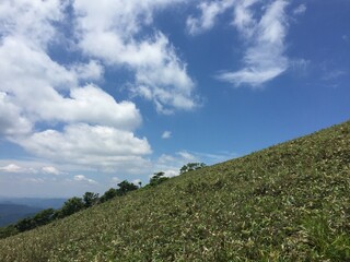 比良山系の山からの天気の良い日の景色