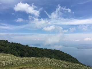 比良山系の山からの天気の良い日の景色