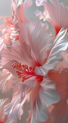 Hibiscus Elegance: Macro perspectives reveal the graceful flow of petals, evoking a serene ambiance with their calming rhythms.