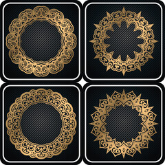 round art circle elements for design. decorative round frame template.