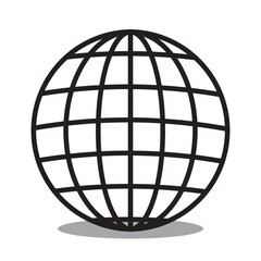 World icon - vector. Globe icon. Black isolated flat globe icon on white background..