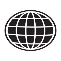 World icon - vector. Globe icon. Black isolated flat globe icon on white background..