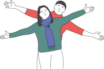 Happy person with arms raised