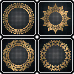 Vintage frame template. royal color gradient frame. ornamental decorative Elements Vectors set.
