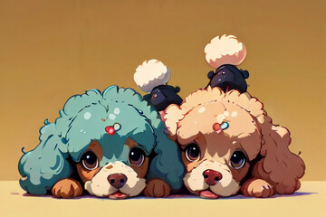 Two poodles.
Generative AI