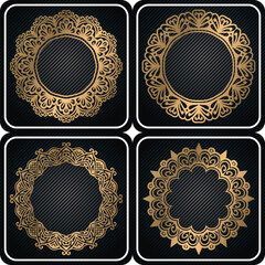 luxury mandala frame, decorative frame template. vintage decoration frame set.