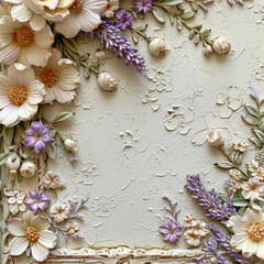 extremely detailed and realistic shabby chic painting featured on an old fashioned paper , in the style of digital print floral poster