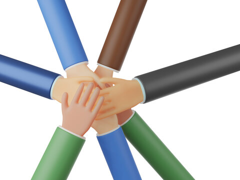 手を合わせる3Dのイラスト