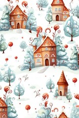 christmas pattern on white background