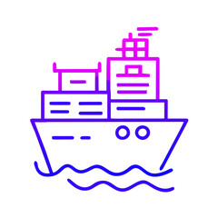 Obraz premium Shipping Ship Icon: Symbol of Transportation and Logistics