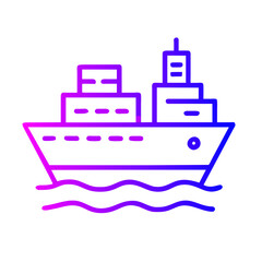 Shipping Ship Icon: Symbol of Transportation and Logistics