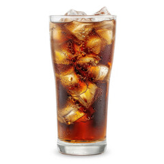 glass of cola with ice