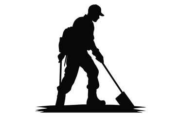 Silhouette Contractor site worker vector illustration, Set contractor worker activity silhouette vector illustration.
