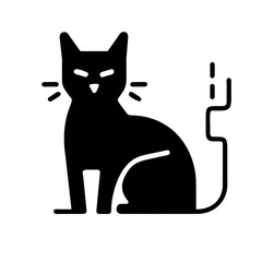 Fototapeta premium Cat Silhouette Icon: Simple and Elegant Representation of a Feline Figure