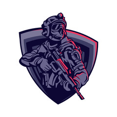 Soldier Esports Mascot Logo Design