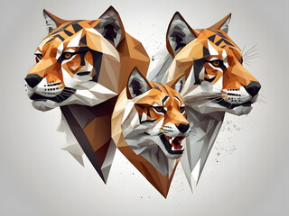 "Majestic tiger head logo: A Modern Polygonal Vector Illustration"
"Fantasy tiger face logo Art: Vibrant Watercolor Design on White Background"
"Mythical tiger head logo Logo: Trendy Polygonal Style V