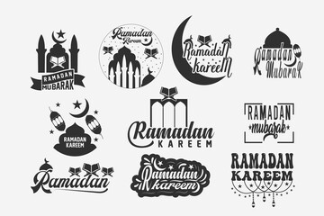 Naklejka premium Ramadan Typography Bundle, Ramadan Logo Design Bundle, Islamic Logo, Ramadan Mubarak Bundle, Ramadan Kareem Bundle, Islamic typography, Islamic calligraphy, Calligraphy Design, Logo Design, Graphic 