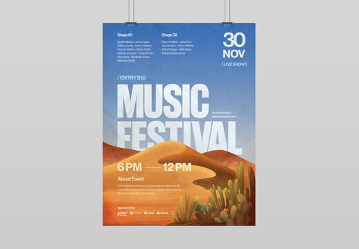 Desert Music Festival Poster Layout