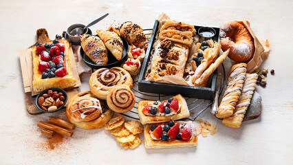 Sweet pastries on a light background.