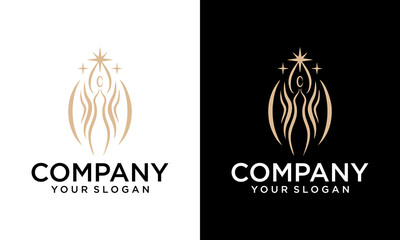 Creative Women health and wellness vector logo design template.