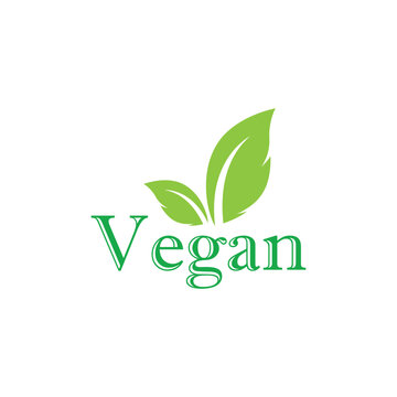 Vegan logo vector template symbol design