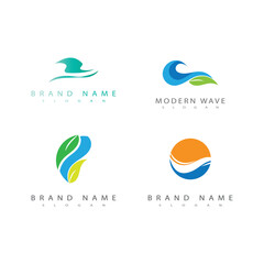 Wave logo vector element symbol design