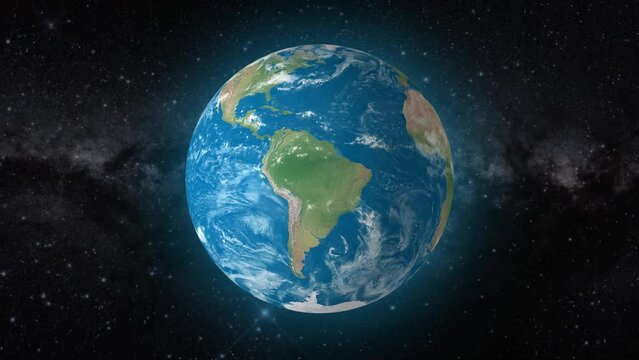 Cinematic video background showcases Realistic Globe rotating, zooming in on Brazil country | realistic Earth rotating and zooming in on Brazil Country video background in 4K
