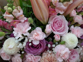 Photo bucket with various kinds of beautiful flowers