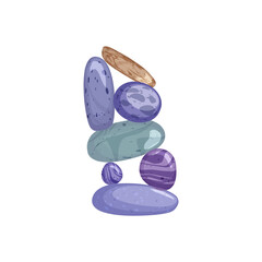 Vector illustration of a balancing stone pyramid on an isolated background.