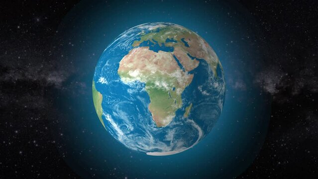 Cinematic video background showcases Realistic Globe rotating, zooming in on Democratic Republic of the Congo country | realistic Earth rotating and zooming in on Democratic Republic of the Congo.