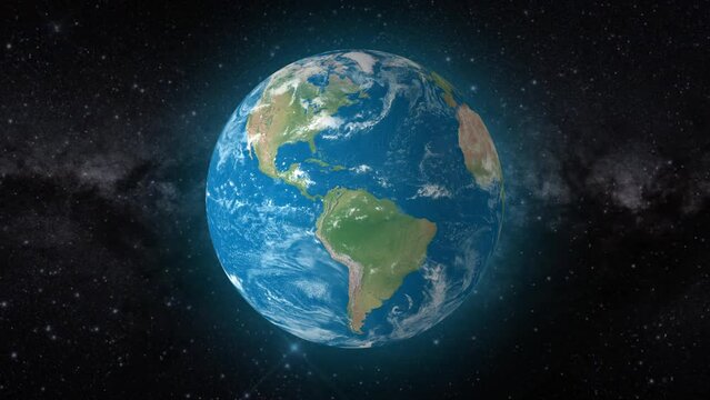 Cinematic video background showcases Realistic Globe rotating, zooming in on Venezuela country | realistic Earth rotating and zooming in on Venezuela Country video background in 4K