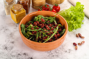 Red canned beans with arugula