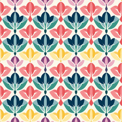 Obraz premium Singapore Peranakan seamless pattern, lotus pattern, seamless tile, background, Peranakan culture, Nyonya motifs, Nyonya pattern