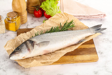 Raw seabass fish for cooking