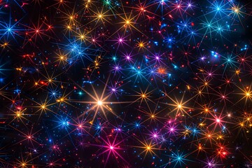 Obraz premium Abstract stars night sky colorful background with stars shining bright in the night sky, radiating holiday magic and celebration