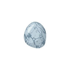 Illustration of a pebble in marble gray color and round shape on an isolated background.