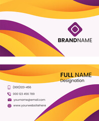 vector business card design with wave shapes