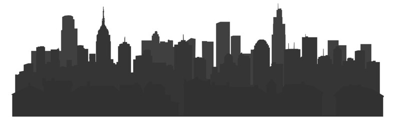 black and white city silhouette without background © KRvisualPRO