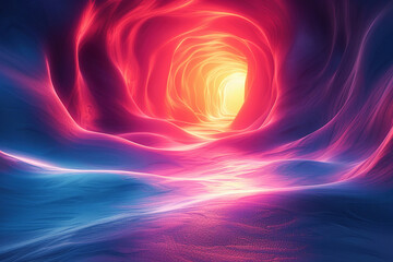 Futuristic Data Tunnel Visualization Depicting High-Speed Information Transfer