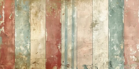 Wallpaper depicting faded circus tent stripes, reflecting a whimsical past with a gentle color palette