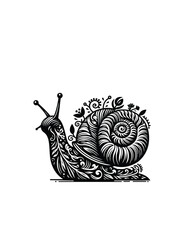 Gentle Explorer: Delightful Snail Vector Illustration