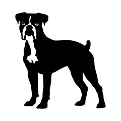 Silhouette of a Boxer dog standing