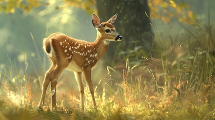 Young deer. Generative AI