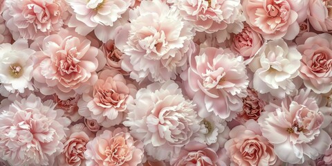 Lush blooms, delicate and romantic, give this soft pink peony wallpaper a feminine touch