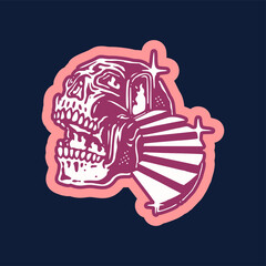 vector illuistration tracing of skull skeleton artwork for tshirt and mascot