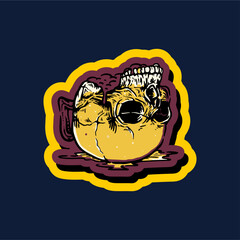 vector illuistration tracing of skull skeleton artwork for tshirt and mascot