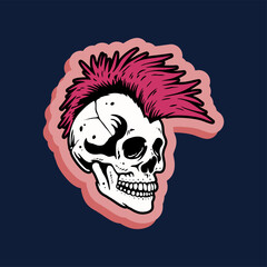 vector illuistration tracing of skull skeleton artwork for tshirt and mascot